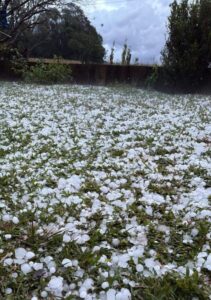 Chuva de graniso e registrado em propriedade rural no interior