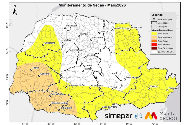Seca recua em várias regiões do Paraná